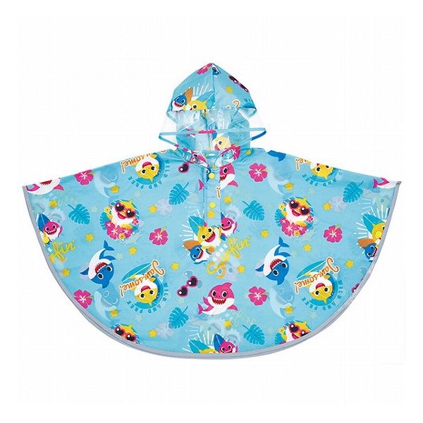 SKATER 兒童斗篷雨衣 80-100cm (Baby Shark)