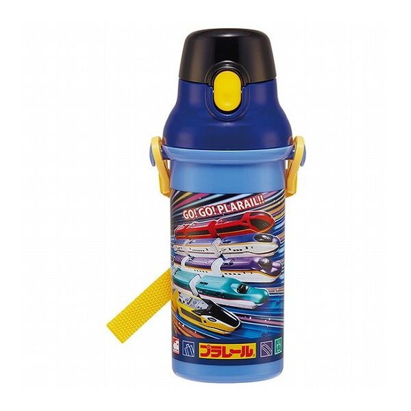 SKATER 彈蓋直飲水樽附背帶 480ml (新幹線)