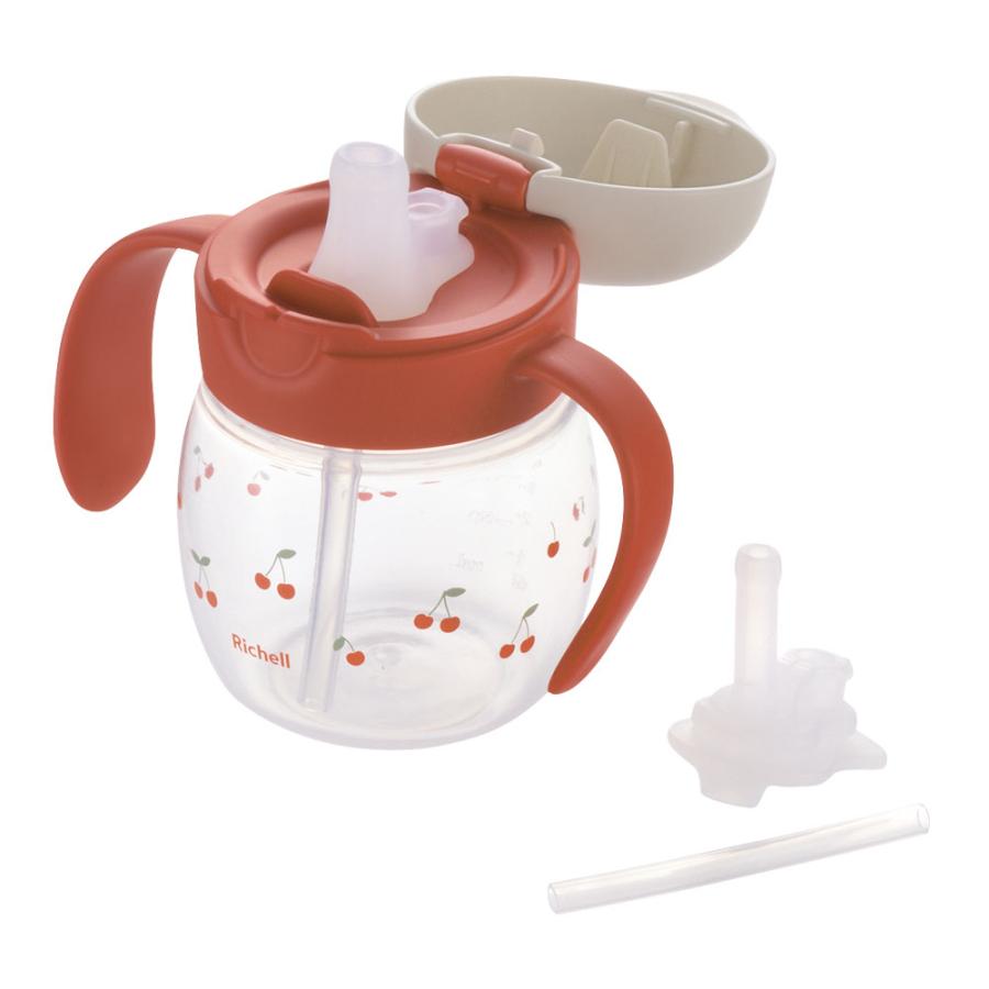Richell Try 5個月起 2Step吸管式飲水杯200ml (車厘子)