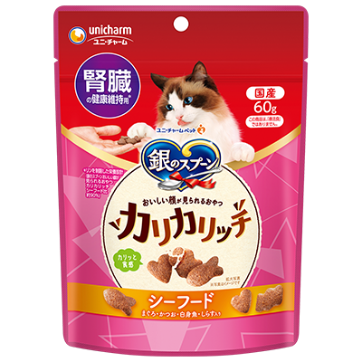 UNICHARM 三星銀匙貓脆餅 (腎臟健康海鮮味) 60g