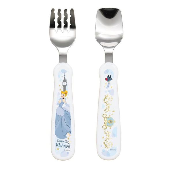 EDISON 迪士尼不銹鋼防滑手感叉匙套裝 1.5歲適用(CINDERELLA)