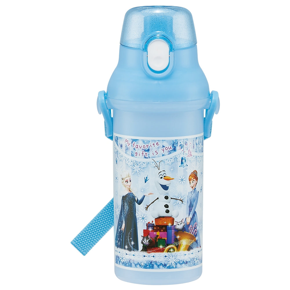 SKATER 彈蓋直飲水樽附背帶 480ml (FROZEN)