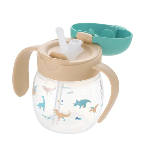 Richell Try 7個月起吸管式飲水杯200ml (恐龍)