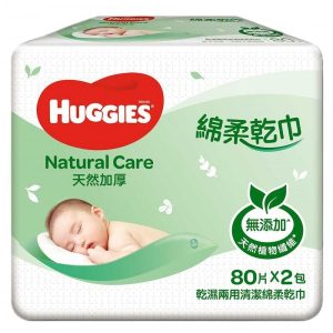 Huggies 天然加厚綿柔乾巾80片X2包