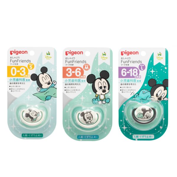 PIGEON貝親Skin Friendly 嬰兒安撫奶咀 (S/M/L) MICKEY款