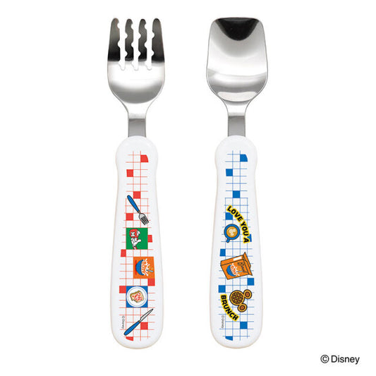 EDISON 迪士尼不銹鋼防滑手感叉匙套裝 1.5歲適用 (MICKEY)