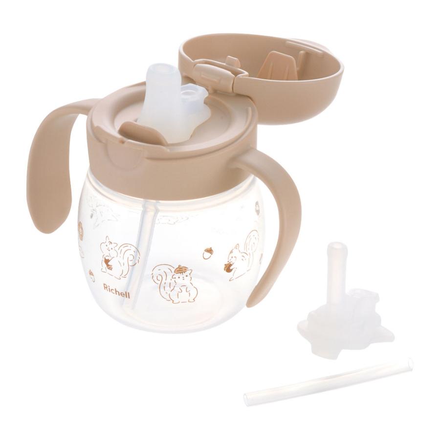 Richell Try 5個月起 2Step吸管式飲水杯200ml (小松鼠)
