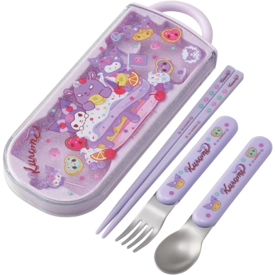 SKATER 滑蓋三件式兒童叉羹筷子套装 (KUROMI)