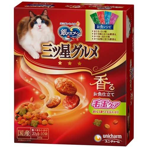 UNICHARM三星銀匙脆餅(4味) 去毛球配方 (20g x 10小包)