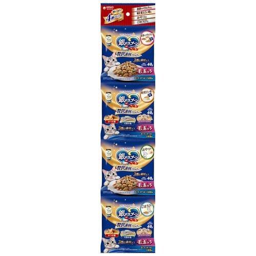 UNICHARM 三星銀匙 毛玉配慮40g x4入 (金槍魚+鰹魚片+小魚)