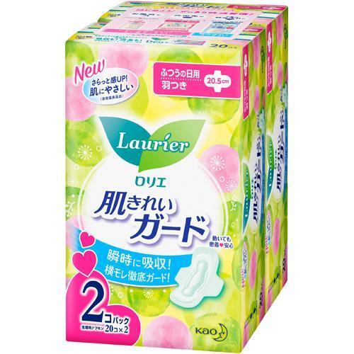 花王KAO 樂而雅零感綿柔親膚日用護翼衛生巾20.5cm x20片 2包裝